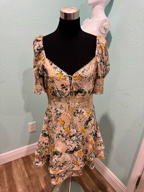 Alice + Olivia Crawford Sweetheart Tiered Floral Mini Dress